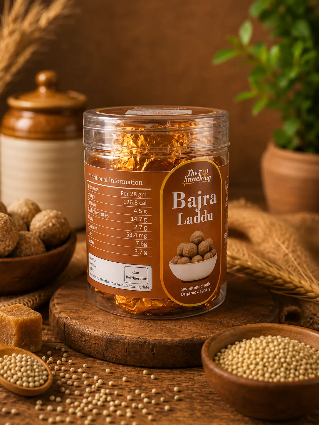 BAJRA LADDUS (Loaded with Nuts & Seeds | Gluten-Free | Pure Cow Ghee | Jaggery) - Image 3