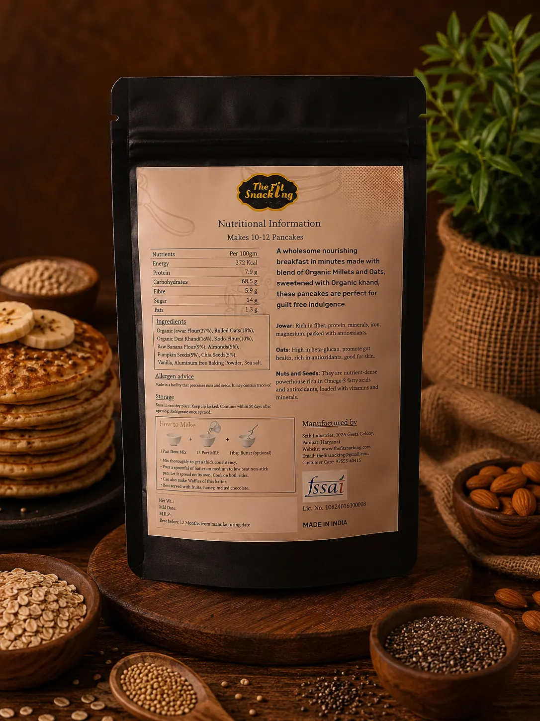 Jowar Banana Pancake Mix | Protein-packed | Source of Omega-3 - Image 2