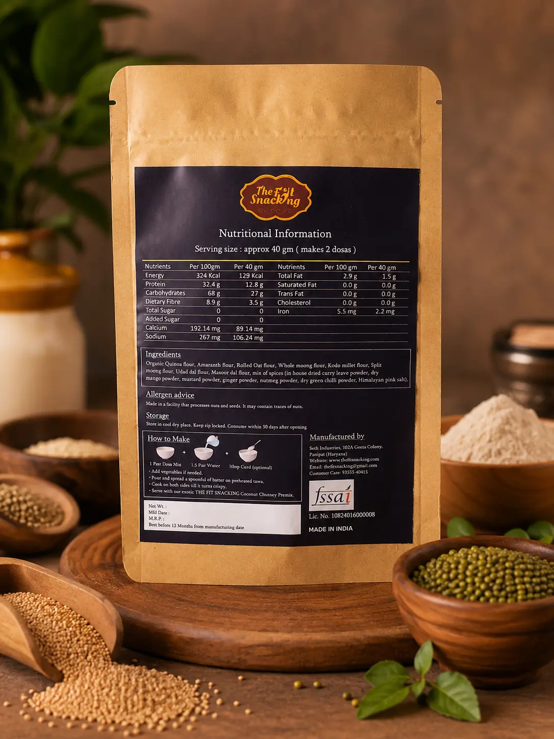 Quinoa & Amaranth Dosa/Chilla Mix | 13g Natural Protein | Diabetic-friendly | Gluten-free - Image 2