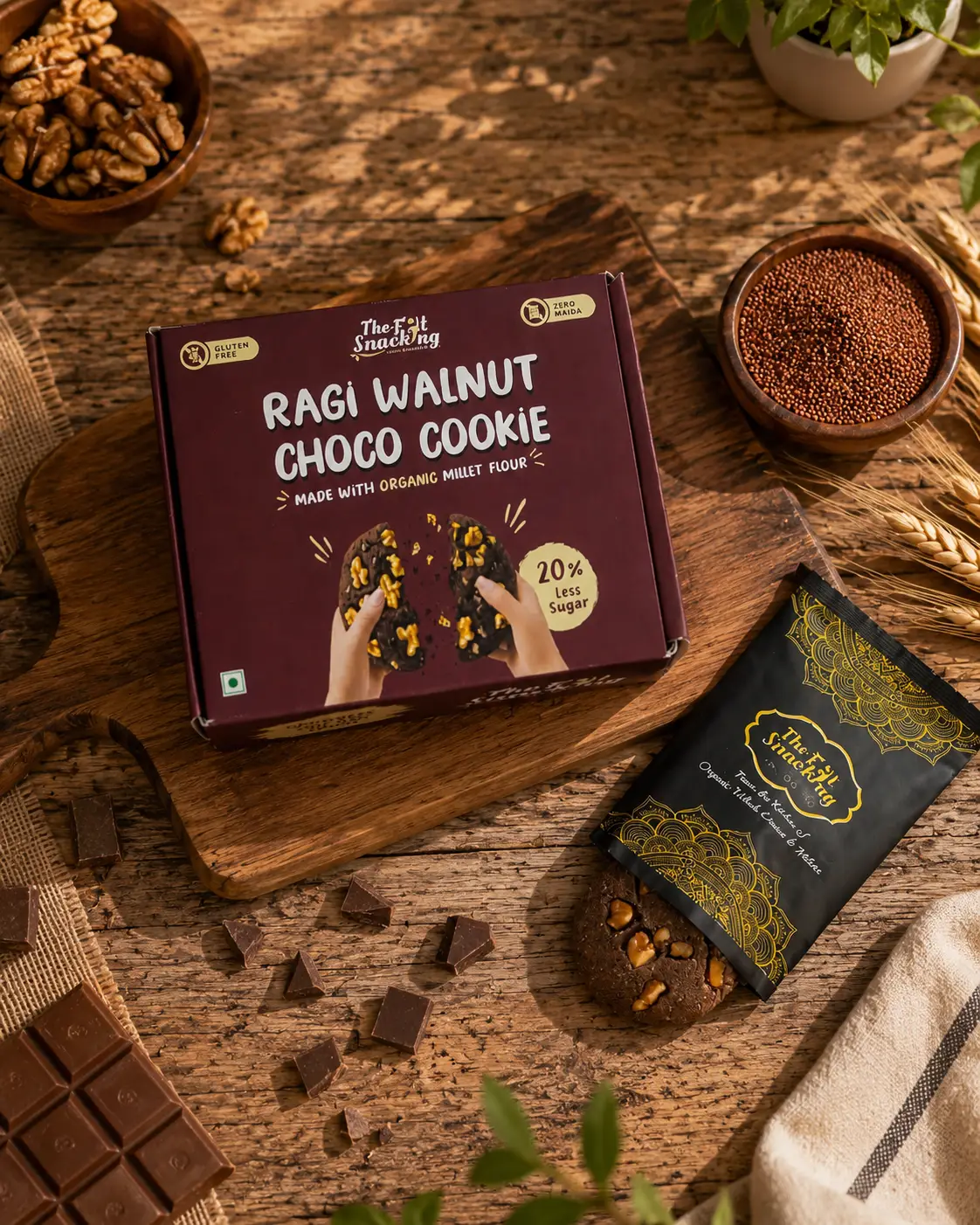 BUTTER COOKIES – Ragi Walnut Choco Cookies (Gluten-Free, No Maida) - Image 5