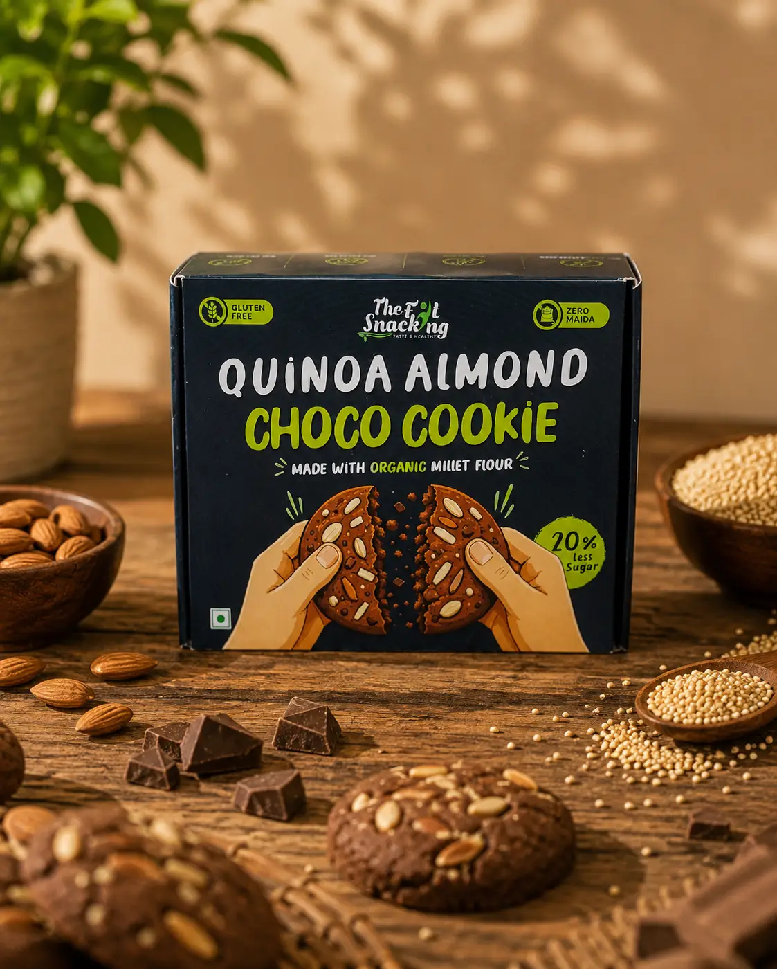 BUTTER COOKIES – Quinoa Almond Choco Cookies (Gluten-free, No Maida) - Image 3