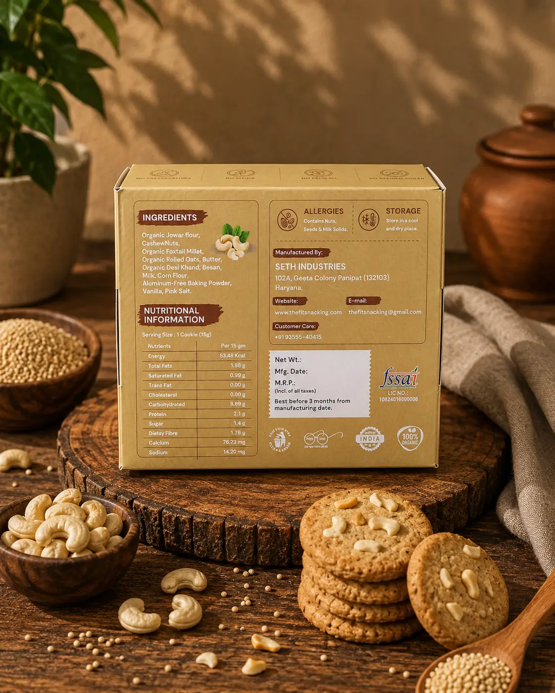 JOWAR & CASHEW COOKIES (Gluten-Free, No Maida) - Image 2