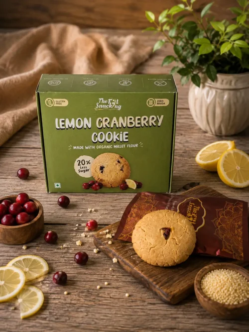 LEMON & CRANBERRY COOKIES (Gluten-Free, No Maida)