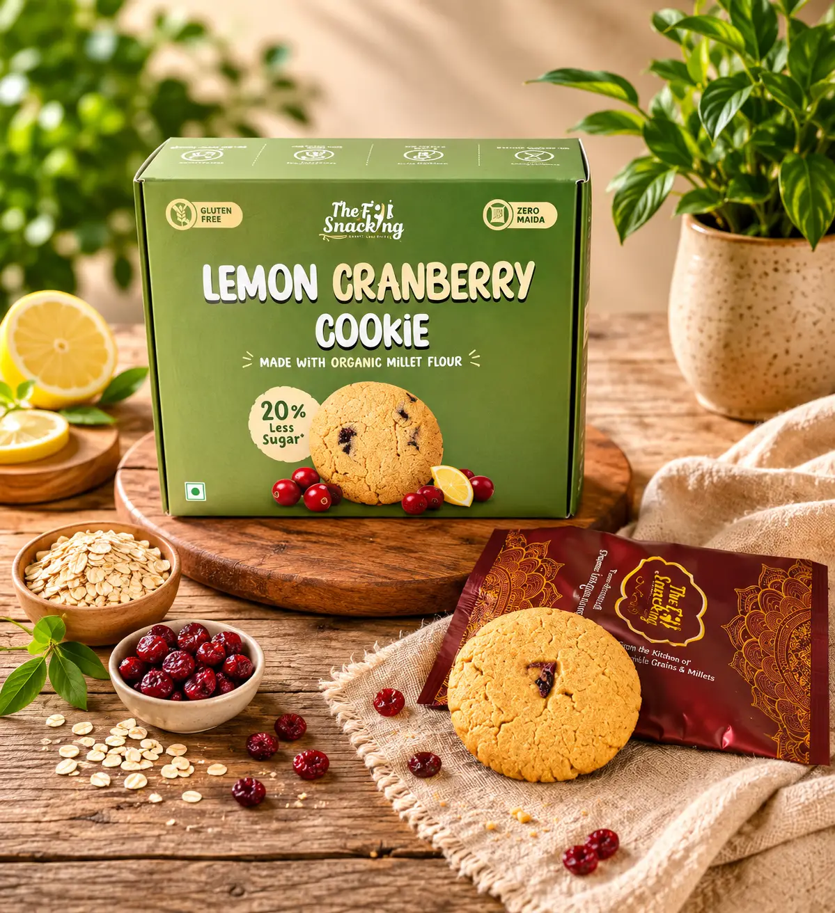 LEMON & CRANBERRY COOKIES (Gluten-Free, No Maida) - Image 3