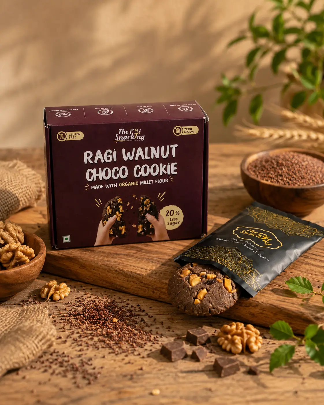 BUTTER COOKIES – Ragi Walnut Choco Cookies (Gluten-Free, No Maida) - Image 4