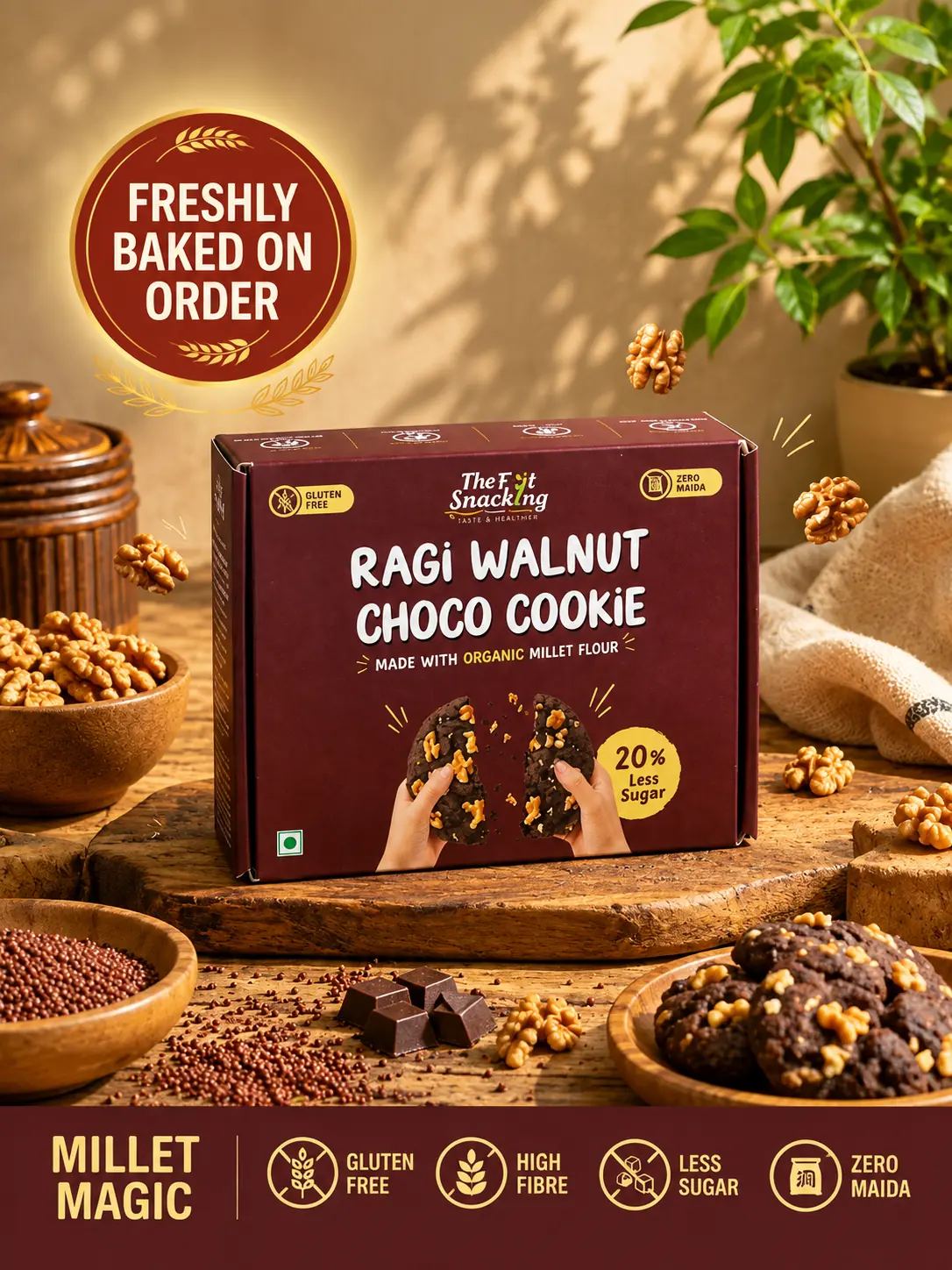 BUTTER COOKIES – Ragi Walnut Choco Cookies (Gluten-Free, No Maida)